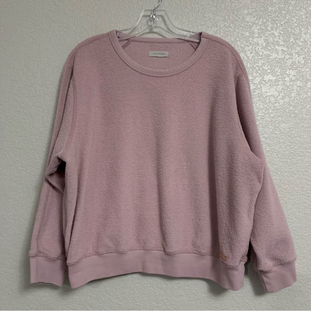 Outerknown Sweatshirt Women XL Hightide Terry Long Sleeve Crew Pink Athleisure
